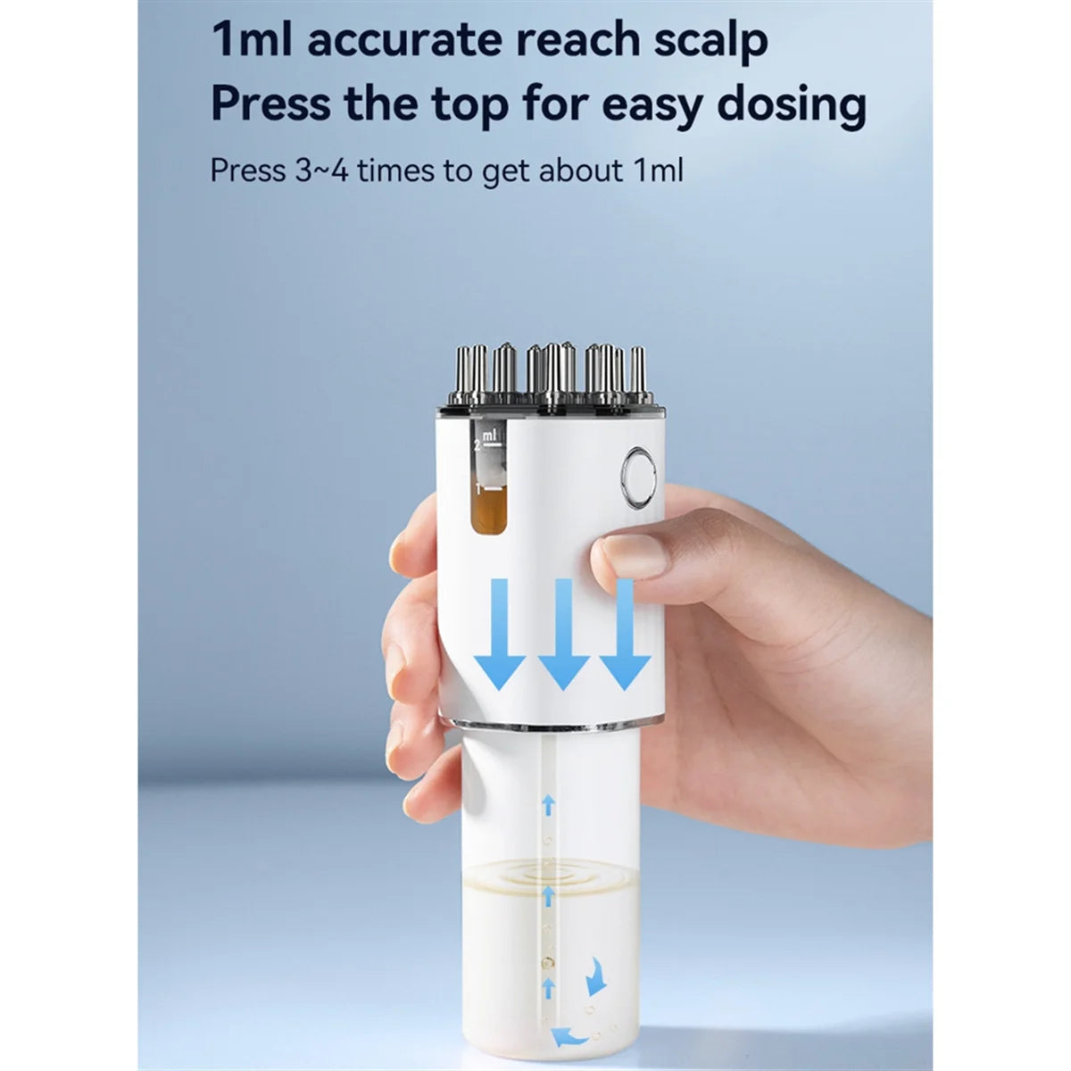 3-In-1 Vibrating Hair Oil Applicator & Scalp Massager Red Lights with 70Ml Storage Hair Treatment Growth Applicator