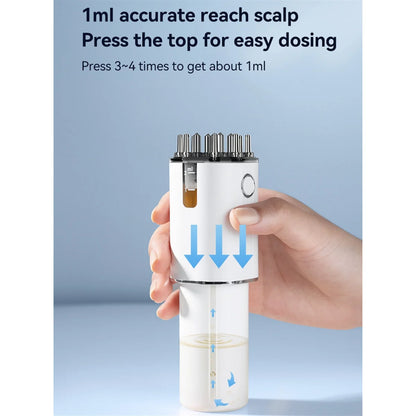 3-In-1 Vibrating Hair Oil Applicator & Scalp Massager Red Lights with 70Ml Storage Hair Treatment Growth Applicator