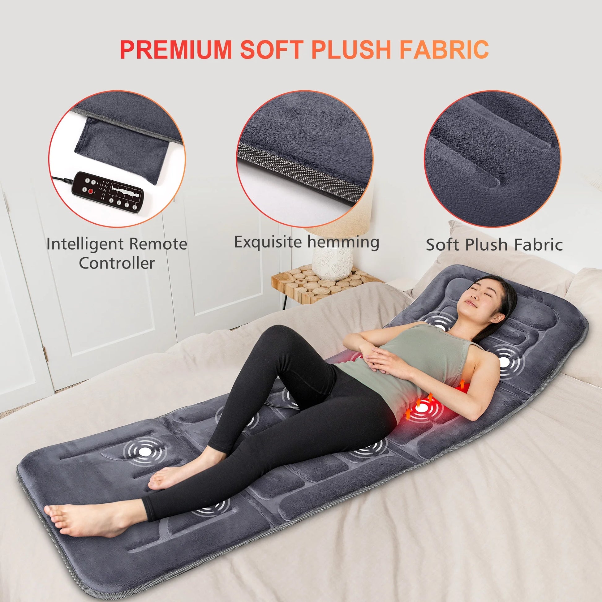 Full Body Massage Mat with Heat,Massage Pad with 10 Vibration Motors, Gift