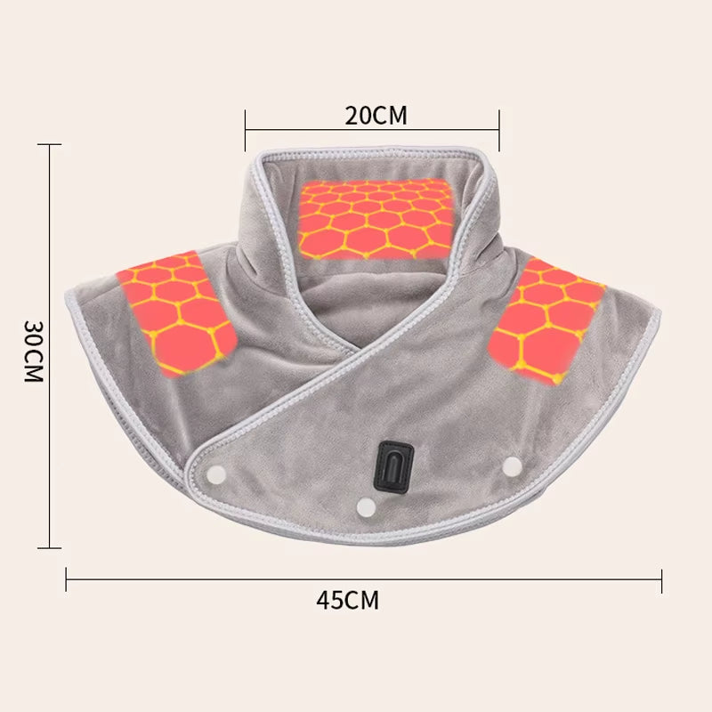 Electric Heating Shoulder Neck Pad USB Pain Relief Massager Brace Wrap Electric Thermal Compress for Neck Shoulder Relieve Fatig
