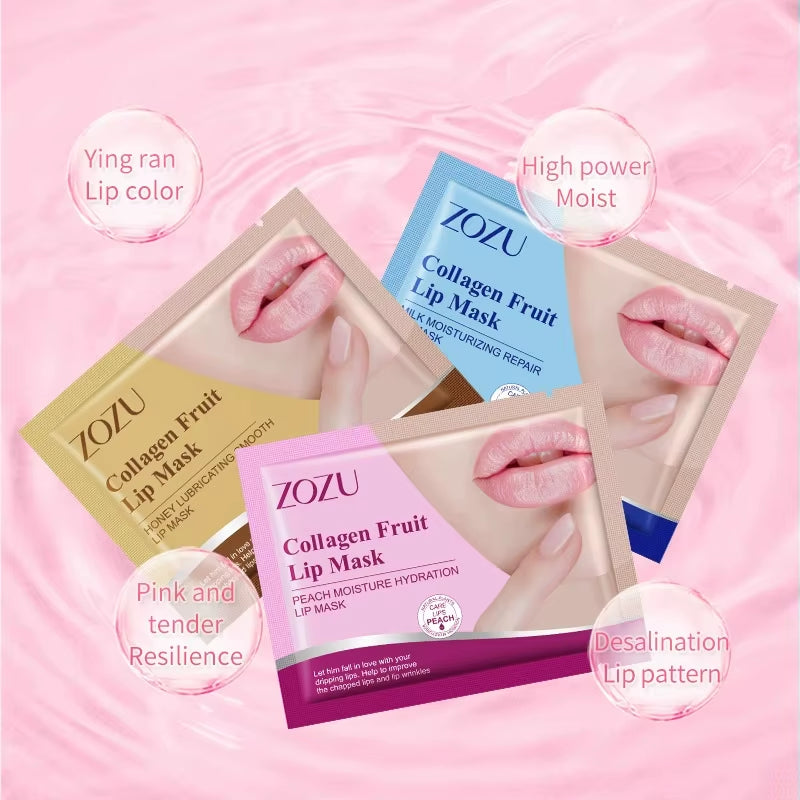 5/10/15Pcs Honey Peach Milk Lip Mask Moisturizing Lips Skin Care Nourishing Hydrating Crystal Collagen Lip Patches Lips Plumper