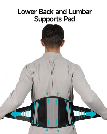 Cordless Heating Pad, 53'' Lower Back Brace Massager with Heat - Rechargeable Heating Belt, 3 Heating Levels & 5 Massage Mode, Gifts (Black)