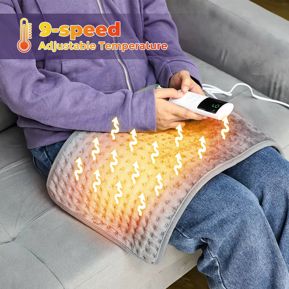 Electric Heating Pad Blanket 9 Level 4 Mode Timer Heating Pad for Shoulder Neck Back Spine Leg Winter Warm