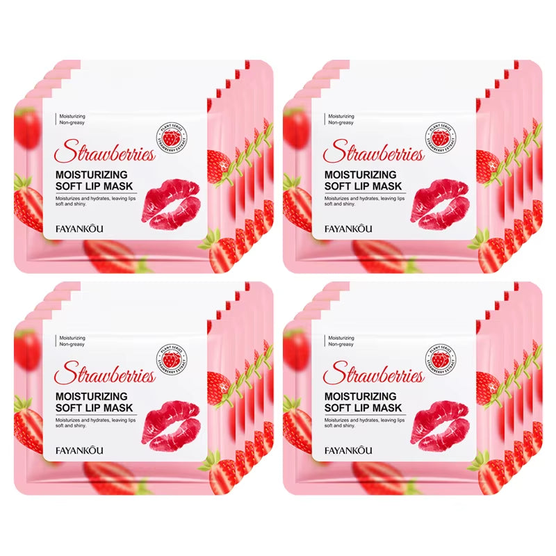 5/10/20Pcs Fruit Crystal Collagen Lip Mask Hydrating Lips Moisturizer Plump Cherry Strawberry Lip Patches Lips Plumper Skin Care