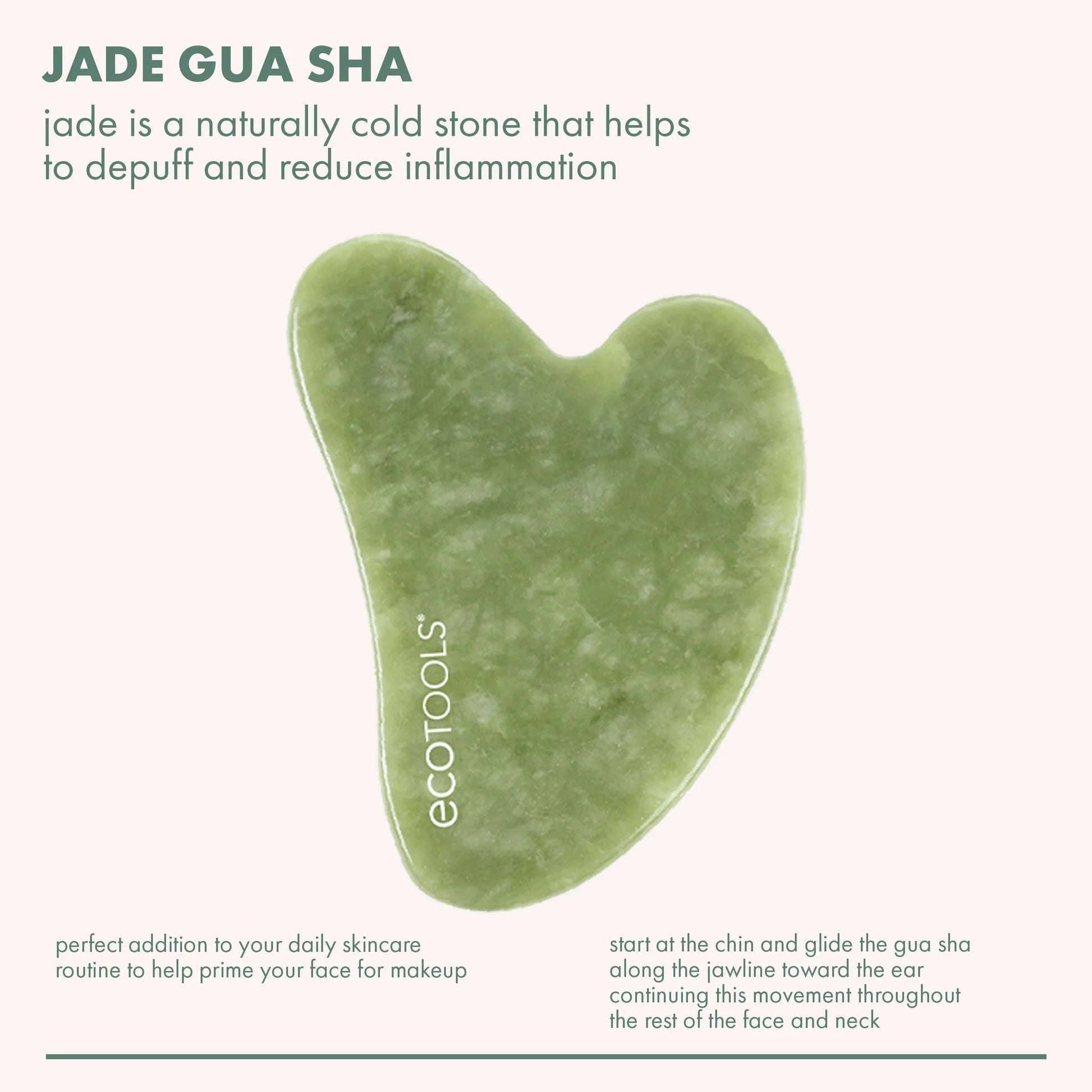 Jade Facial Gua Sha Massaging and Skincare Tool, 1 Count