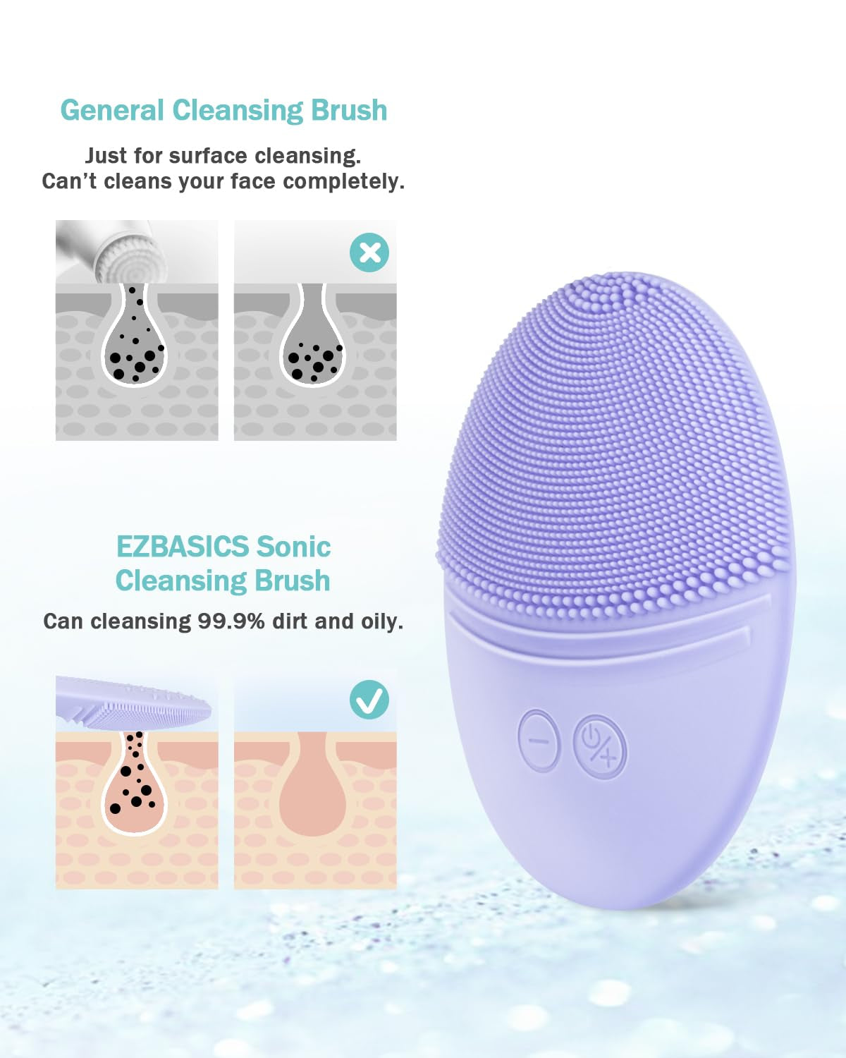303 Facial Cleansing Brush Violet Bundled Hair Steamer