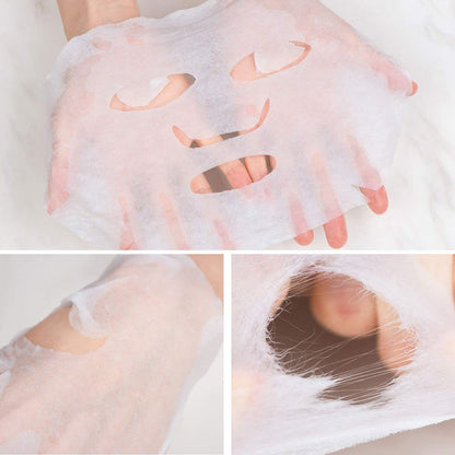 100Pcs DIY Compressed Cotton Face Mask Sheet Grain, Dry Paper Face Cotton Mask Sheet with Free of Mask Bowl, Mask Stick, Silicone Brush, Soft Bristle Brush