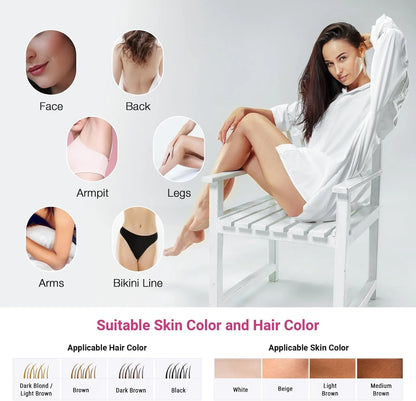 Permanent Laser Hair Removal Device at Home - Painless Epilator Skincare Routine