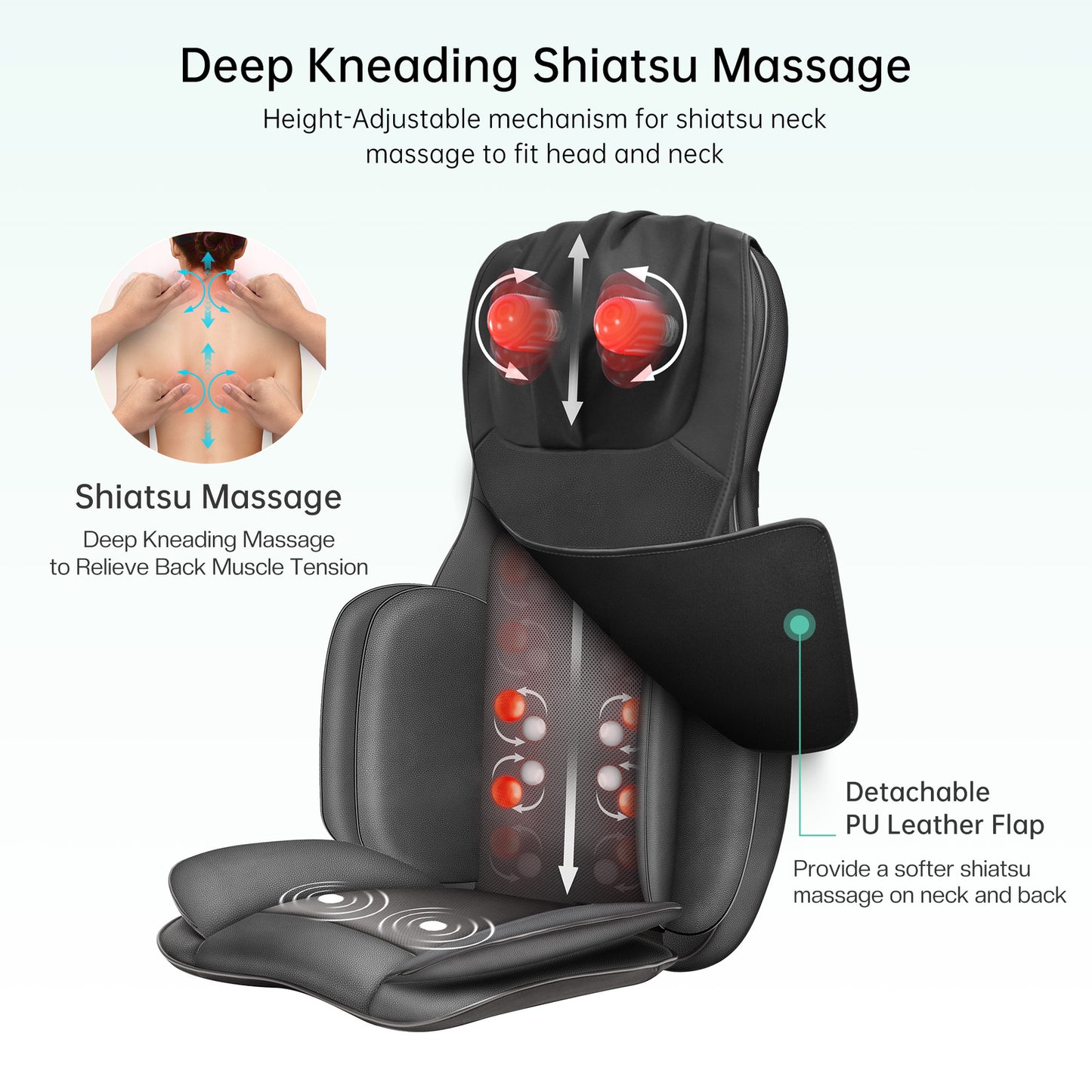 Snailax Full Body Massager with Heat Air Compress Kneading Shiatsu Massage
