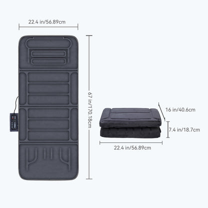 Full Body Massage Mat with Heat,Massage Pad with 10 Vibration Motors, Gift