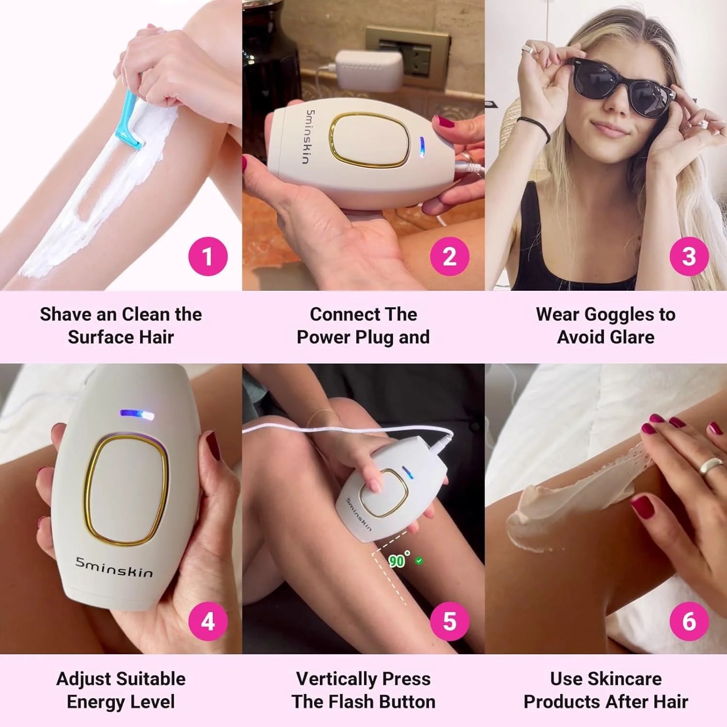 Permanent Laser Hair Removal Device at Home - Painless Epilator Skincare Routine