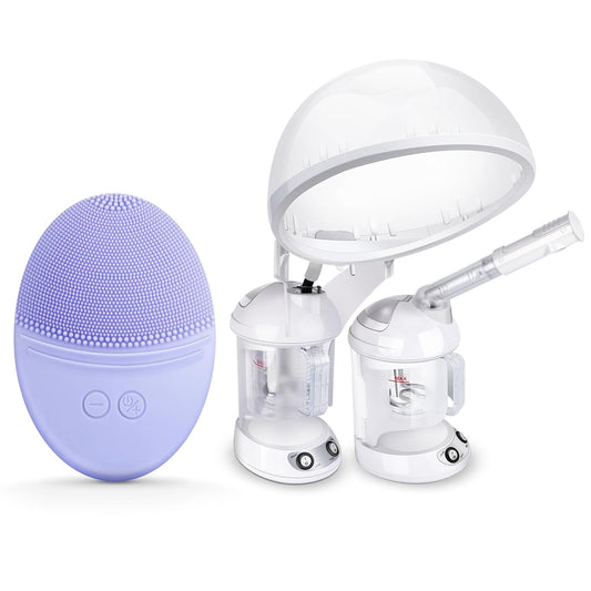 303 Facial Cleansing Brush Violet Bundled Hair Steamer