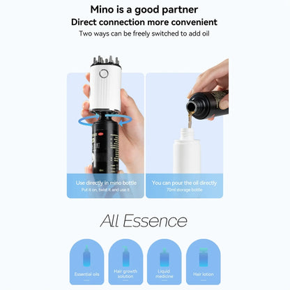 3-In-1 Vibrating Hair Oil Applicator & Scalp Massager Red Lights with 70Ml Storage Hair Treatment Growth Applicator