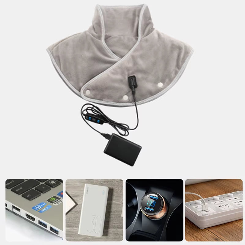 Electric Heating Shoulder Neck Pad USB Pain Relief Massager Brace Wrap Electric Thermal Compress for Neck Shoulder Relieve Fatig