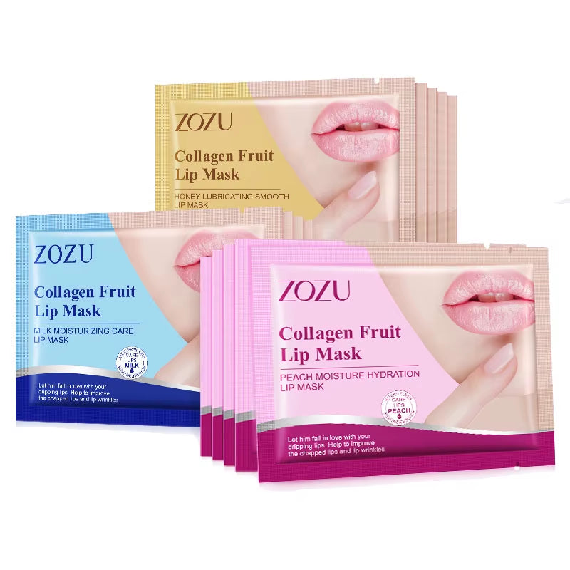 5/10/15Pcs Honey Peach Milk Lip Mask Moisturizing Lips Skin Care Nourishing Hydrating Crystal Collagen Lip Patches Lips Plumper