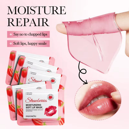 5/10/20Pcs Fruit Crystal Collagen Lip Mask Hydrating Lips Moisturizer Plump Cherry Strawberry Lip Patches Lips Plumper Skin Care