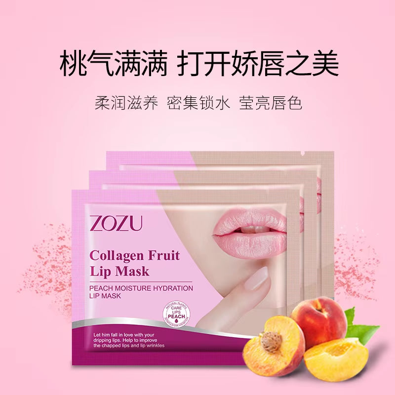 5/10/15Pcs Honey Peach Milk Lip Mask Moisturizing Lips Skin Care Nourishing Hydrating Crystal Collagen Lip Patches Lips Plumper