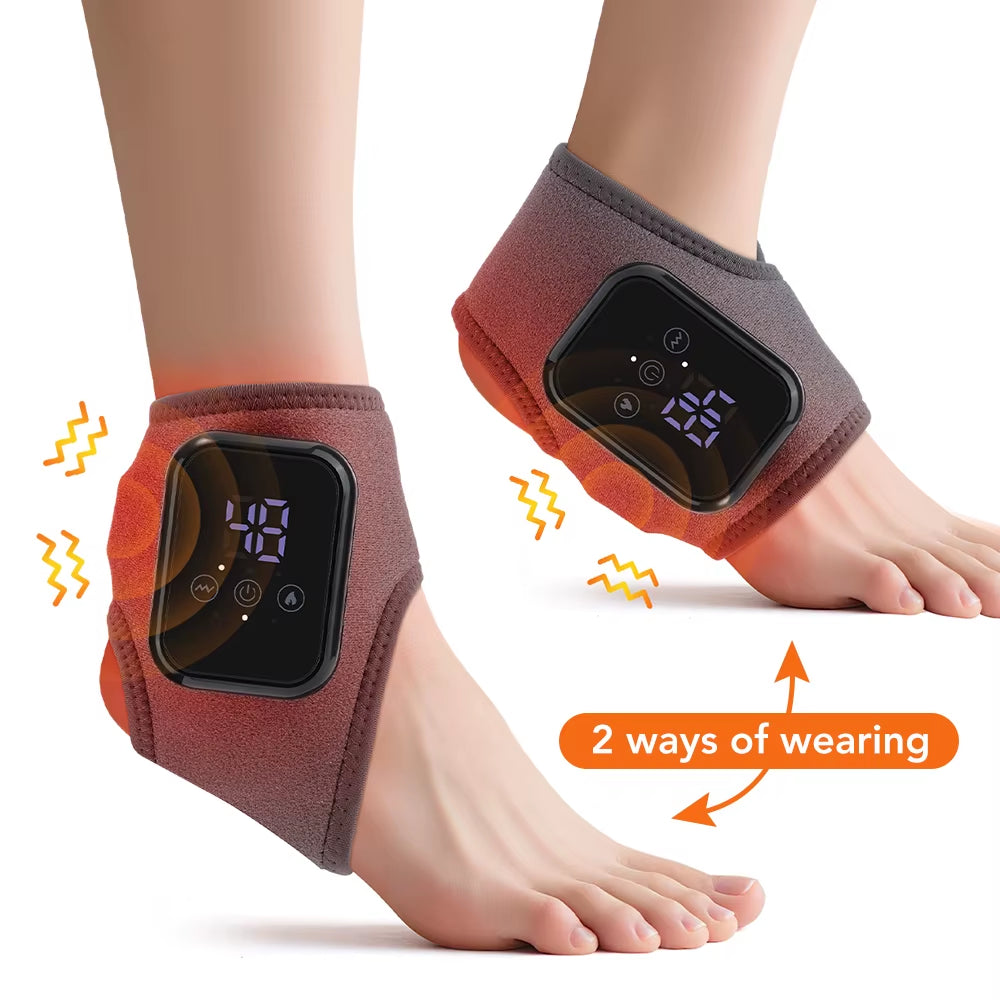 Electric Foot Ankle Massager Vibrator Heating Wrist Band Guard Wrap Pad Sports Fitness Joint Care Heating Bracer Heath Care