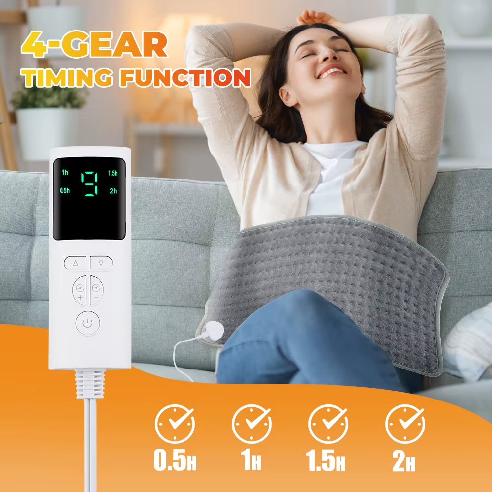 Electric Heating Pad Blanket 9 Level 4 Mode Timer Heating Pad for Shoulder Neck Back Spine Leg Winter Warm
